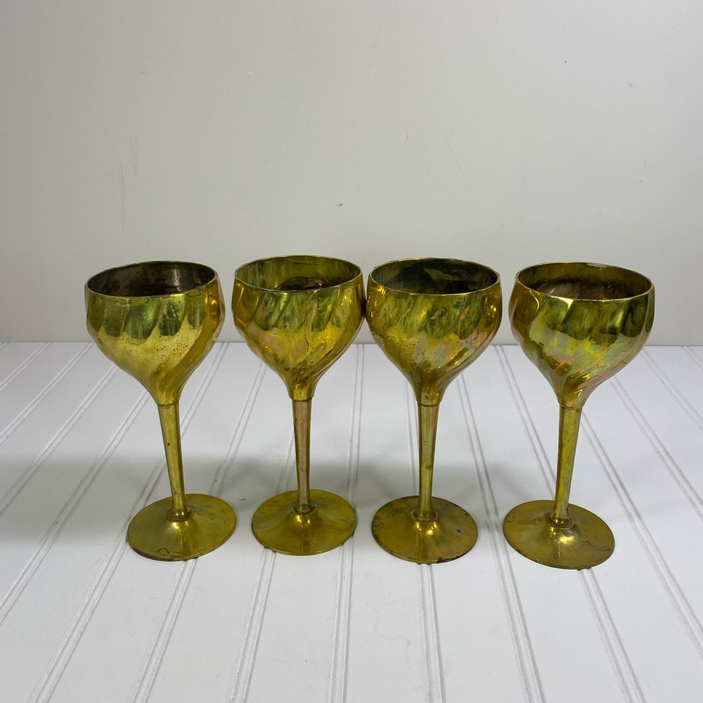 Vintage brass goblets